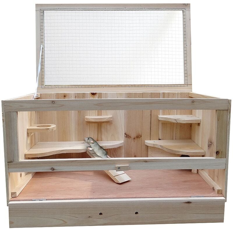 Käfig aus Holz Hamsterkäfig Mäusekäfig Rattenkäfig Nagerstall Gehege wow
