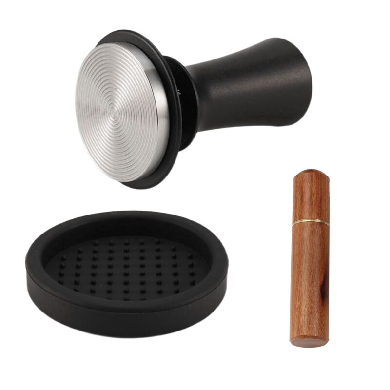 Tlily - Kaffee-Espresso-Tamper 51 Mm mit WDT-Werkzeug, Kalibriert, Federbelastet, Silikonmatte, für Espresso-Kaffeemaschine