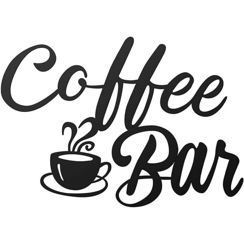 Kaffeebar-Dekoration, Küchendekoration, Wanddekoration aus Metall, 30 x 22 cm Bar-Dekor, Lasergravur auf Eisen, für Küche, Kaffeestation, Bar