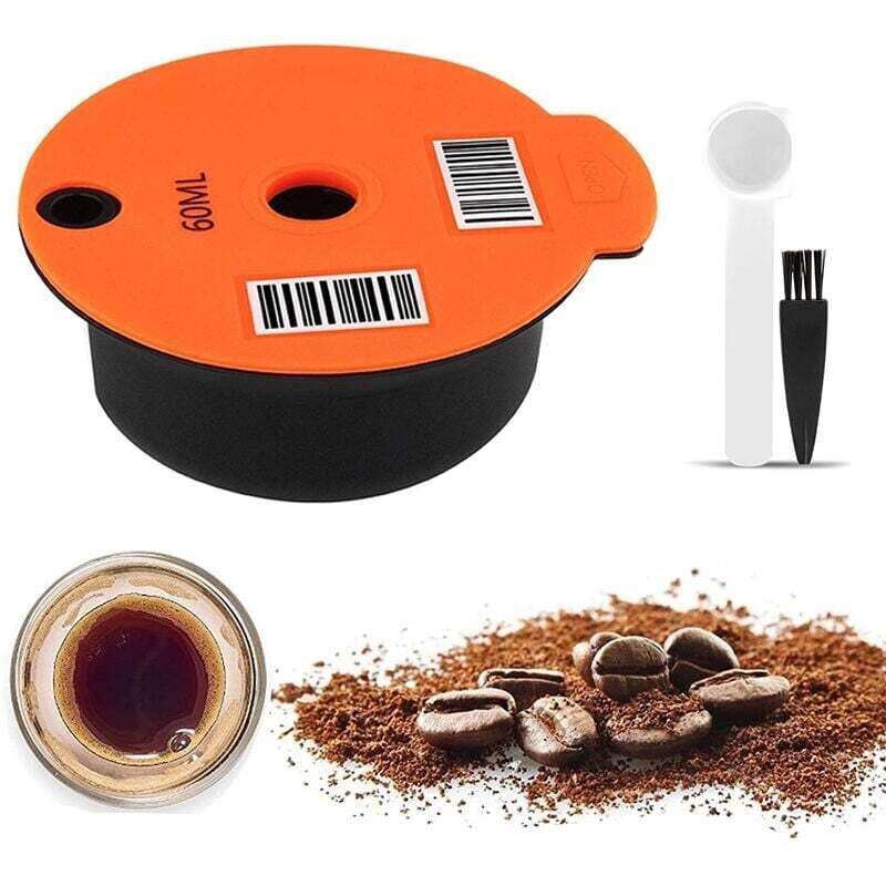Kaffeepads, wiederverwendbarer Kaffeefilter, nachfüllbare Kaffeekapsel aus Kunststoff mit Löffel für die Bosch Tassimo-Kaffeemaschine, 180 ml