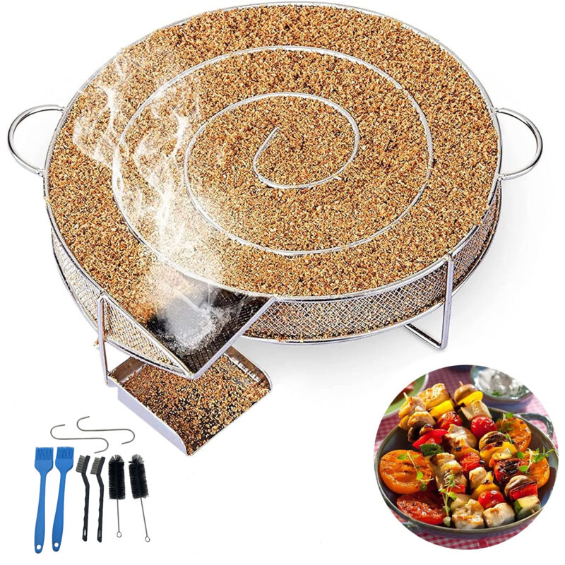 Coocheer - Kaltraucherzeuger, Kalterzeuger, BBQ-Smoker, Edelstahl-Grill-Smoker, Raucherzeuger mit Bürste und Haken, ideal zum Räuchern von Fleisch,