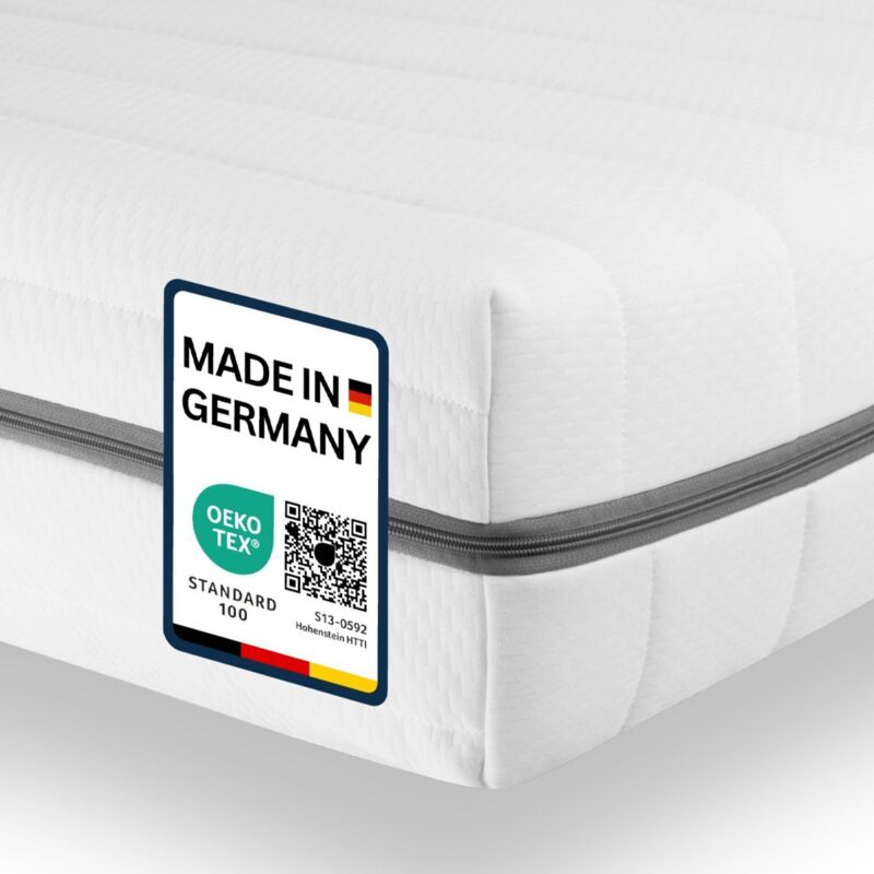 Kaltschaummatratze 200x200 cm - 7 Zonen Matratze für ergonomisches Liegen - Matratzen Härtegrad H2 H3 - Matratze hygienisch, atmungsaktiv,