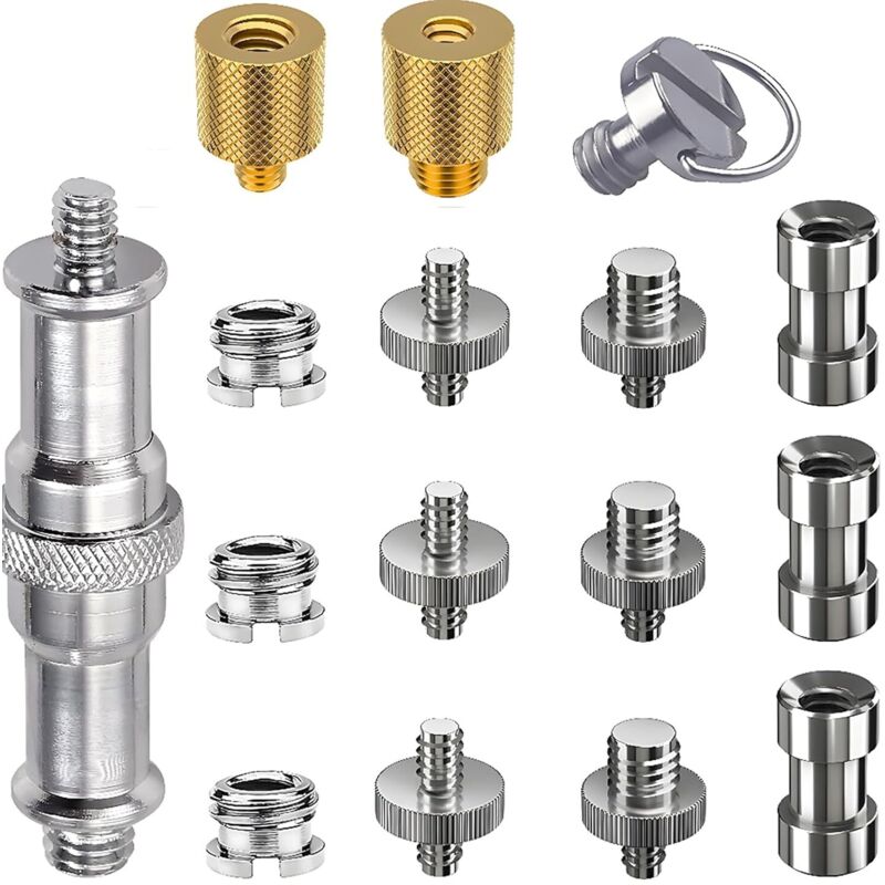 Kamera-Adapterschrauben, 1/4' auf 1/4', 3/8' auf 1/4' Stativgewinde-Adapterschrauben für Kamera, Stativ, Kamera, Foto-Einbeinstativ, Kugelkopf (16