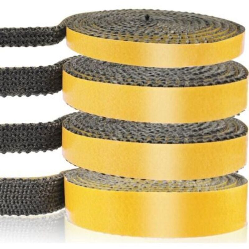 Kamin-Dichtungseinlage, selbstklebende Geflechtdichtungen für Ofen, Kamin, Ofenrohr, Ofentür, hitzebeständige Dichtungen (3 mm x 15 mm x 2,5 m)