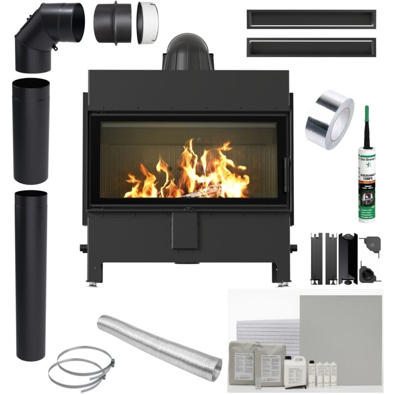 Kamin KRATKI LUCY 16 kW Ø200 SCHWARZ Einbauset mit Schließung