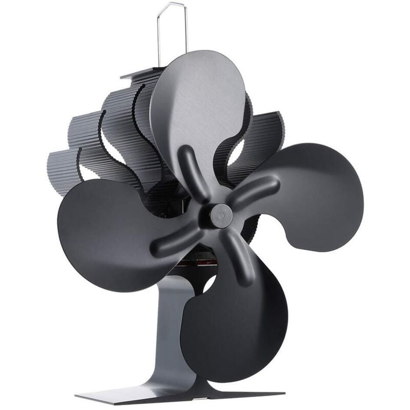 Kamin-Ofenventilator mit 4 Flügeln, Holzofen, umweltfreundlich, leiser Ventilator, effiziente Wärmeverteilung für warmes Zuhause, Kamin- und