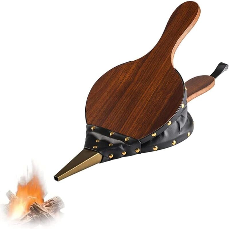 Linghhang - Kamin- und Grillholzbalg, Manueller Kaminbläser, Holzfeuergebläse, Kaminbalgdüse aus Gusseisen mit Aufhängeschnur, für Kamin, Grill,