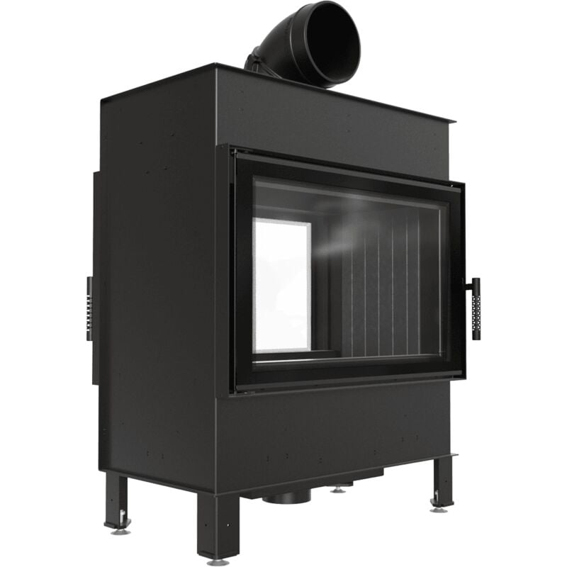 Kamineinsatz aus Stahl KRATKI LUCY TUNNEL 14 kW Ø 200 schwarz Verkleidung