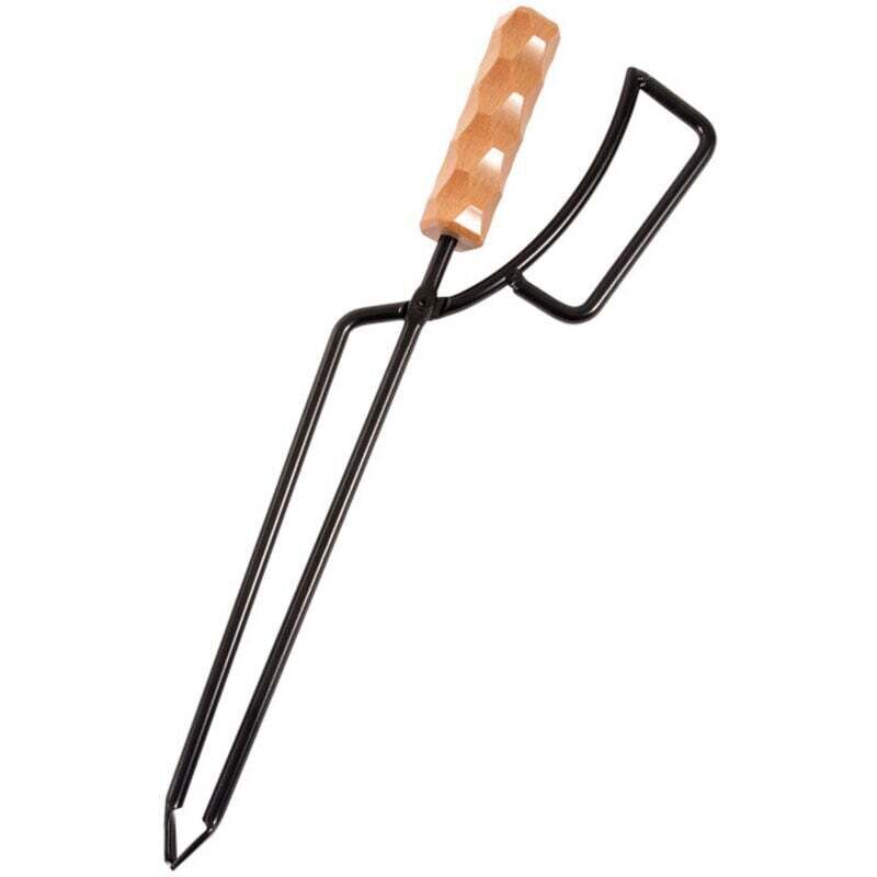Kaminholzzange für Außenkamine, Feuerbesteck mit umwickeltem Griff für Brennholz, Lagerfeuer, Holzofen und Kohleofen