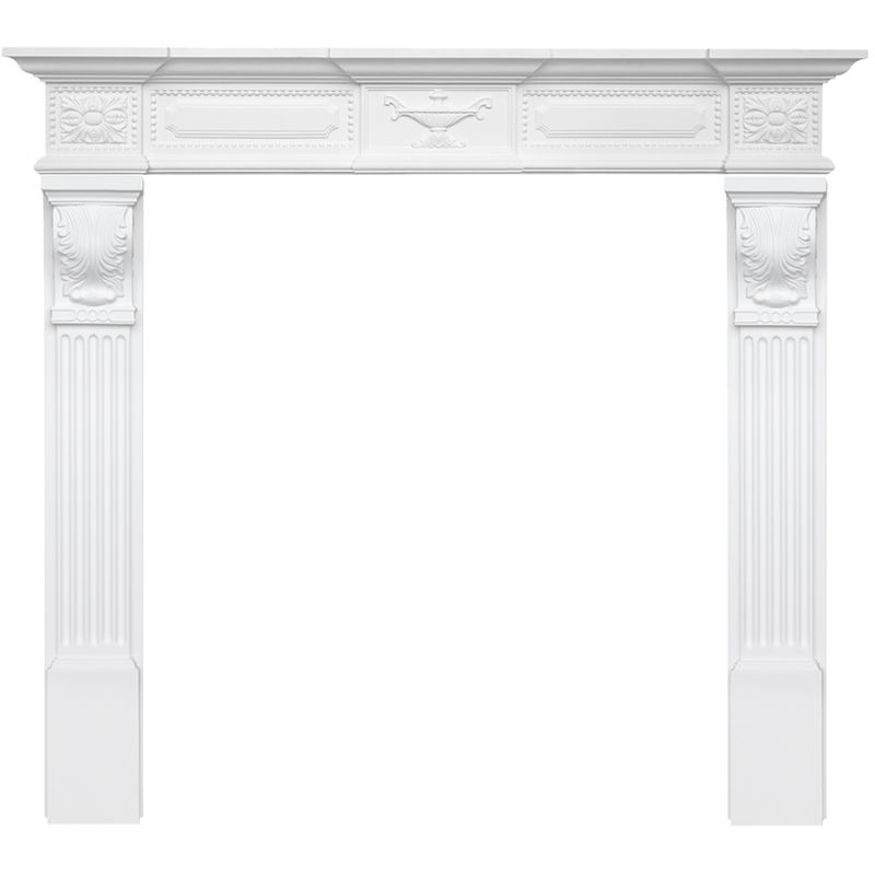 Hexim Perfect - Kaminkonsole aus pu - Deko Kaminumrandung weiß, Kaminsims Wohnzimmer K3004: Kaminkonsole
