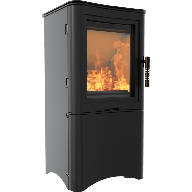 Kaminofen aus Stahl KRATKI K5 Ø 150 7 kW regal für holz mit Tür