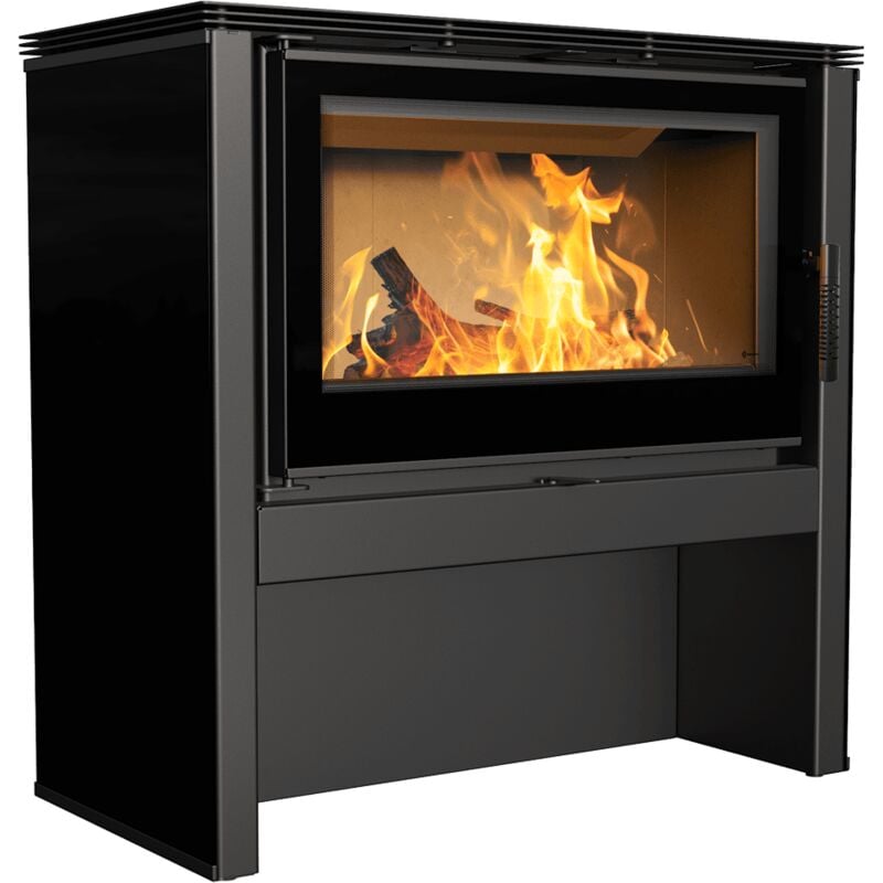 Kaminofen aus Stahl KRATKI JUNO 12 kW Ø 160 schwarzes Paneel