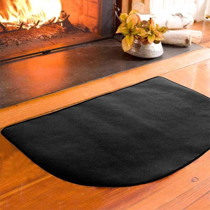 Kaminmatte für den Innenbereich, feuerhemmende Fiberglas-Kamin- und Kaminmatte – Glutschutzmatte für Kamin und Herd (schwarz, 100 x 50 cm)