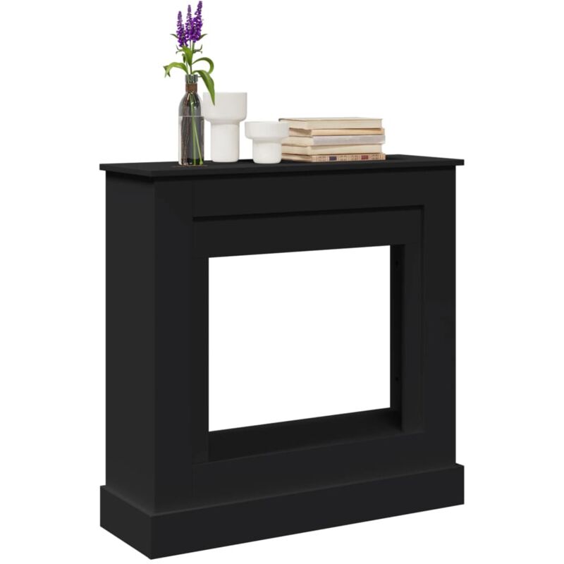 Kaminumrandung Schwarz 90x30x90 cm Holzwerkstoff Vidaxl