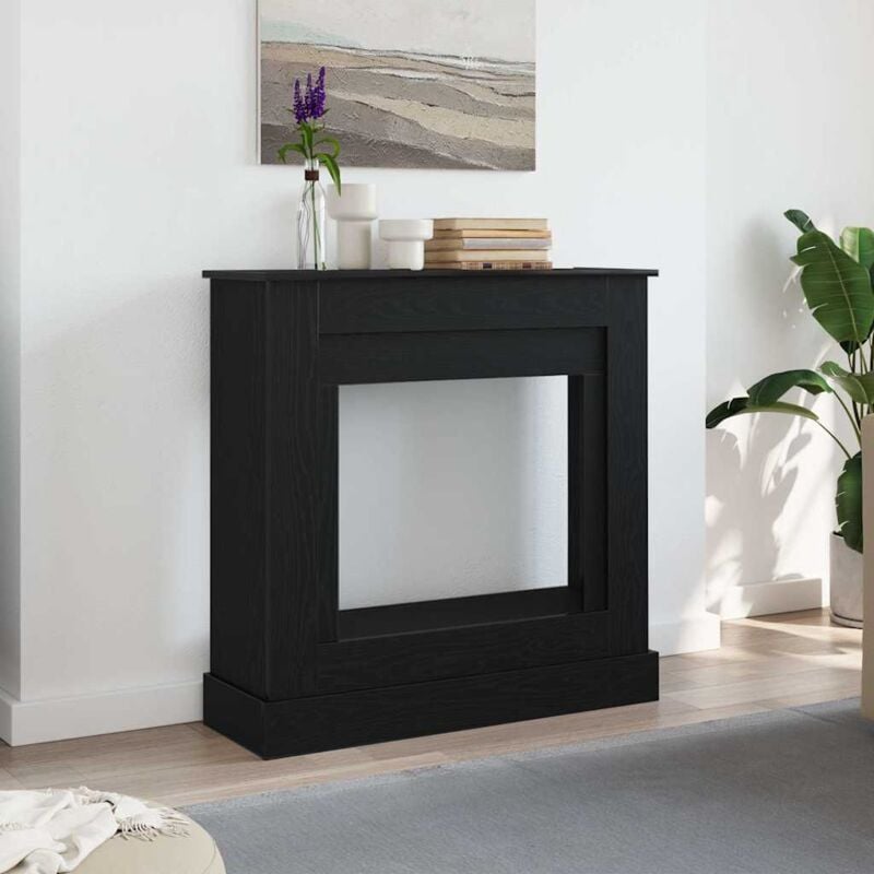 Kaminumrandung Schwarz Eichen-Optik 90x30x90 cm Holzwerkstoff - Vidaxl