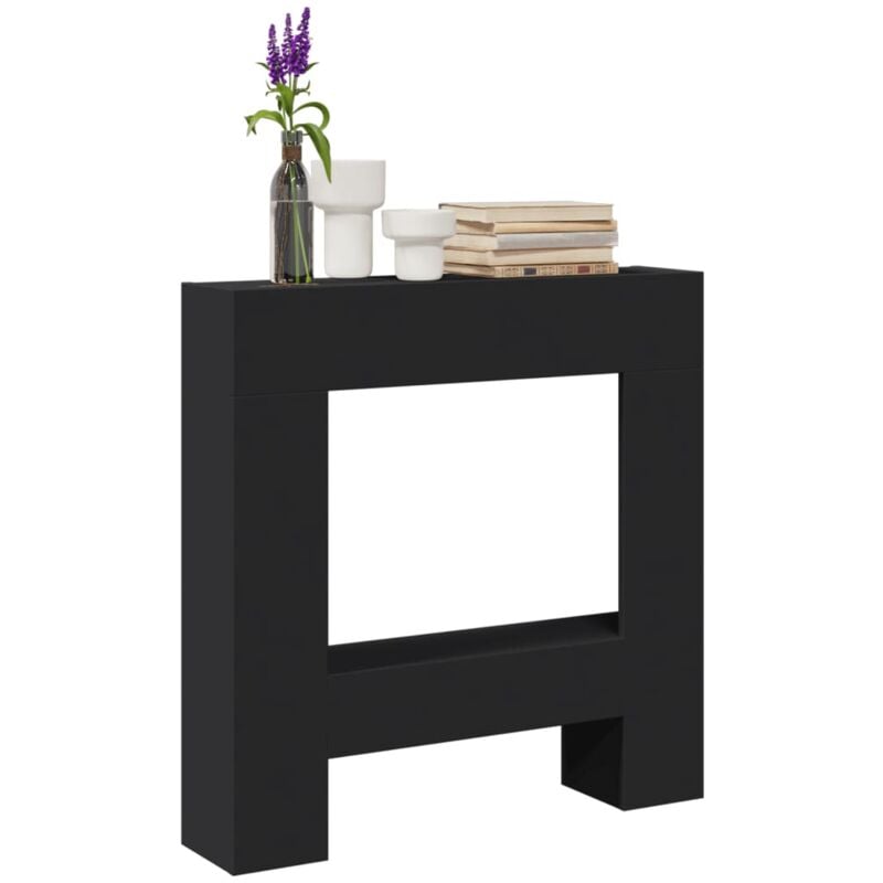 Kaminumrandung Schwarz 81x18x82 cm Holzwerkstoff Vidaxl