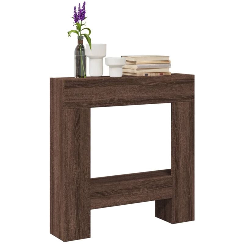 vidaXL Kaminumrandung Braun Eichen-Optik 81x18x82 cm Holzwerkstoff