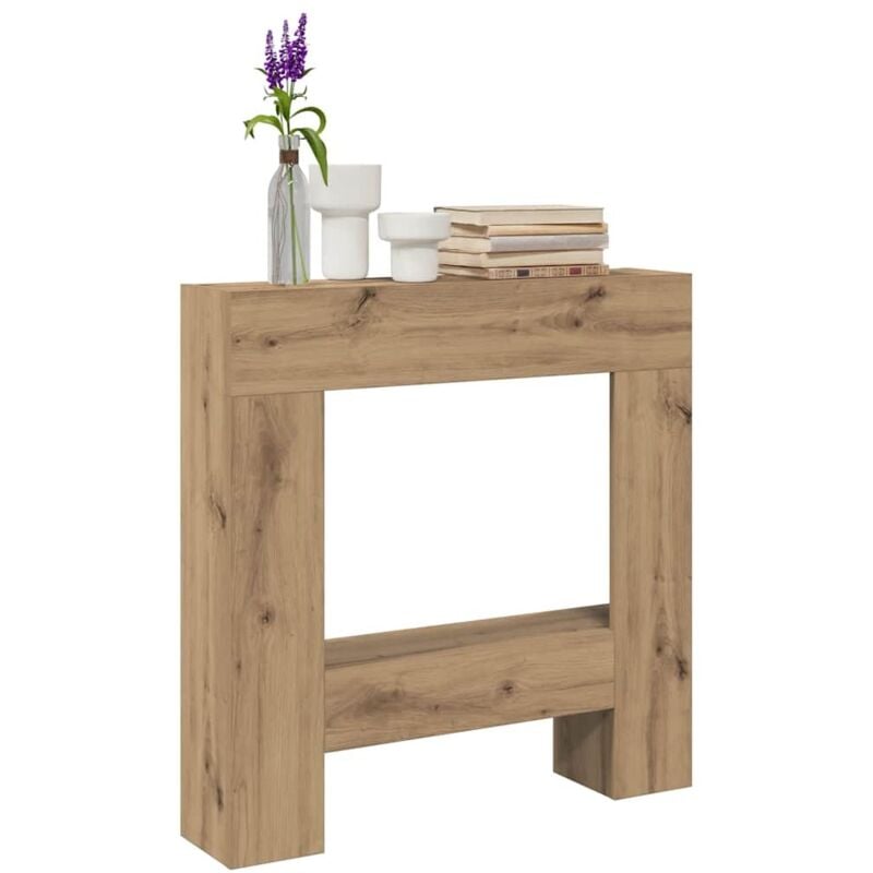 Kaminumrandung Artisan-Eiche 81x18x82 cm Holzwerkstoff Vidaxl