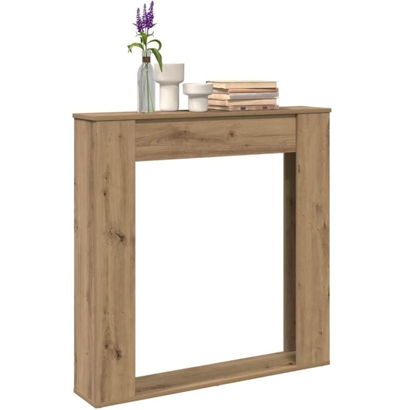 Kaminumrandung Artisan-Eiche 100x20x100 cm Holzwerkstoff - Vidaxl