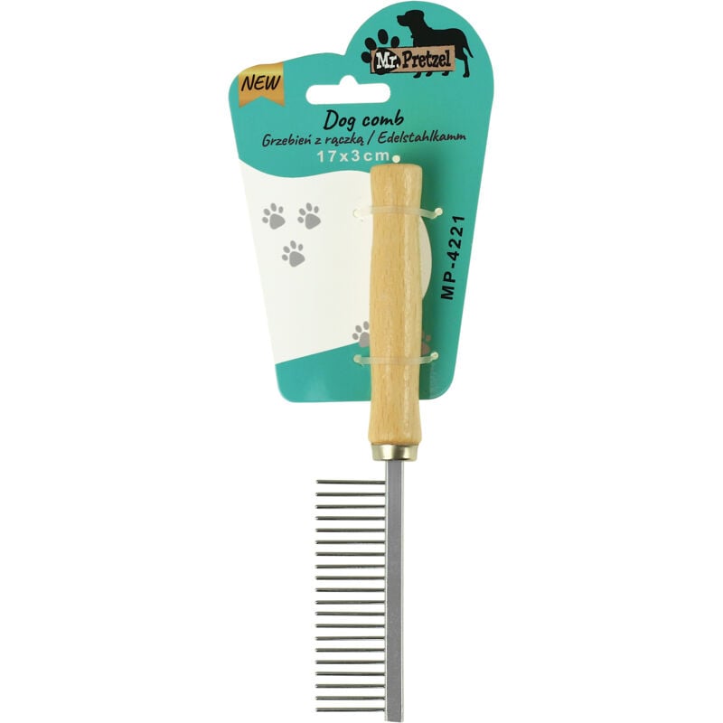 Kamm, Metallbürste für Hunde- und Katzenhaare 17cm, Herr Brezel