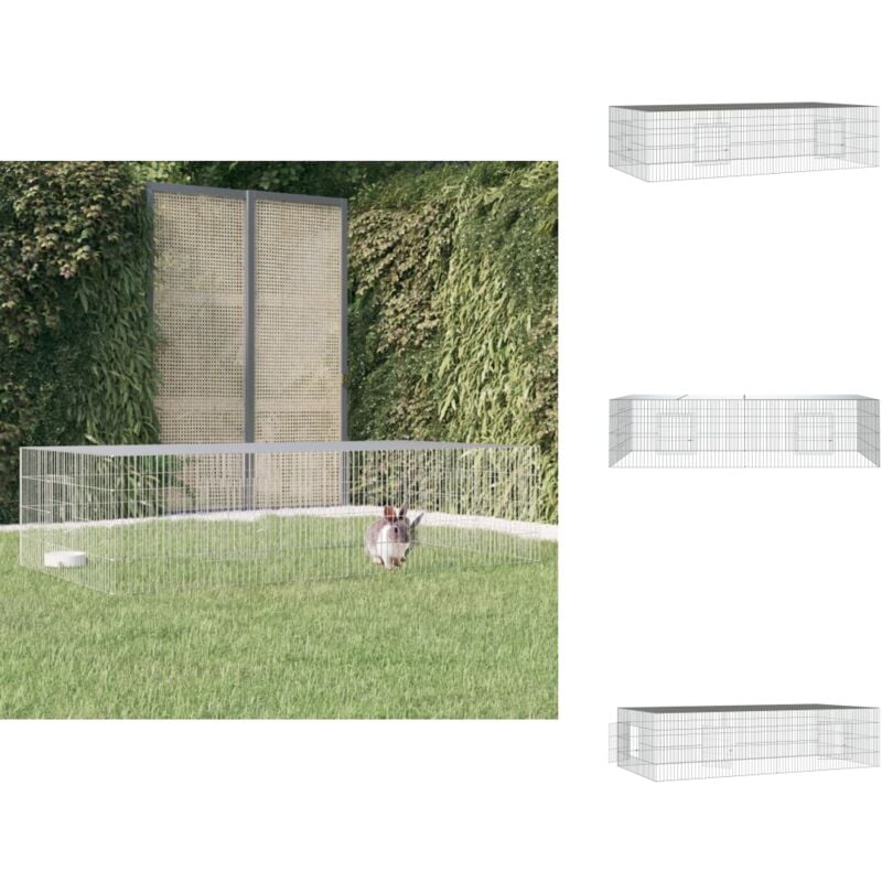 Kaninchenkäfig 2 Paneele 220x110x55 cm Verzinktes Eisen - Kaninchenkäfig - Hasenstall - Kleintiere - Kaninchenhaus - Käfig Für Kleintiere