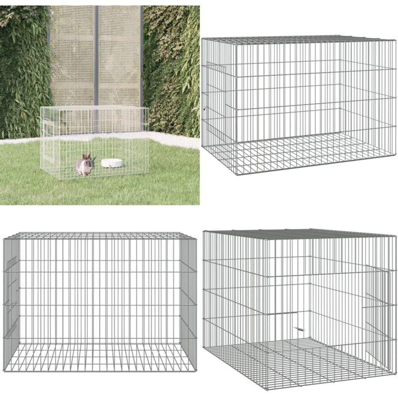 Kaninchenkäfig 78x54x54 cm Verzinktes Eisen - Kaninchenkäfig - Hasenstall - Kleintierhaus - Tierheim - Kaninchenschutz - Home & Living