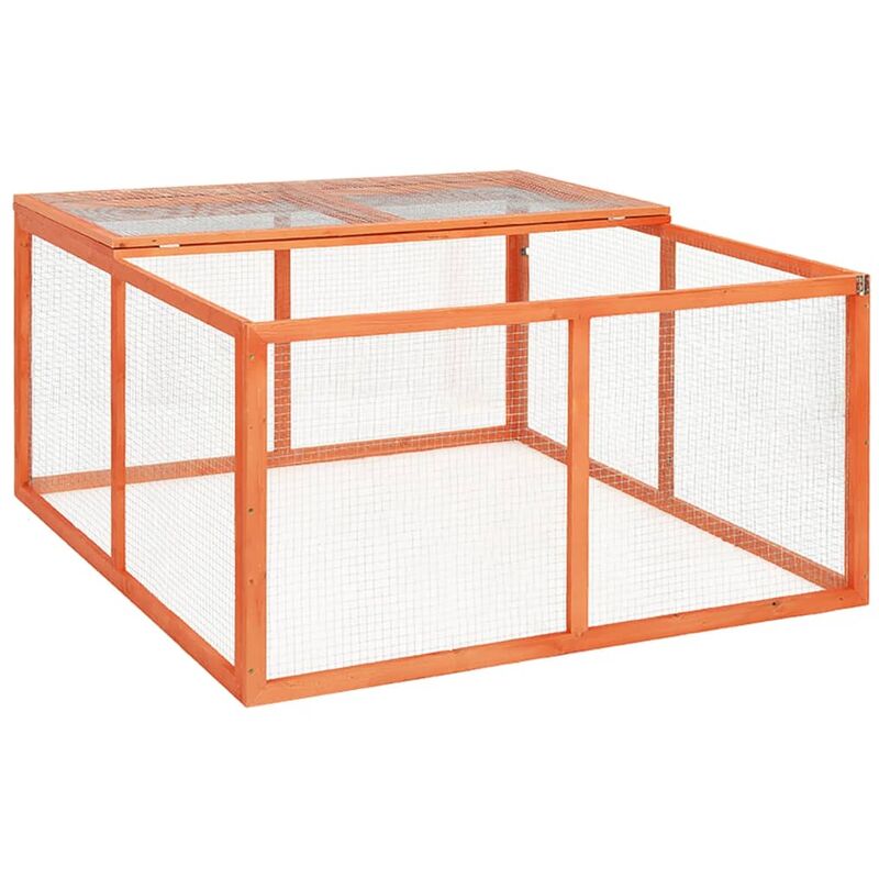 Kaninchenstall 124x120x60 cm Massivholz Tanne - Vidaxl