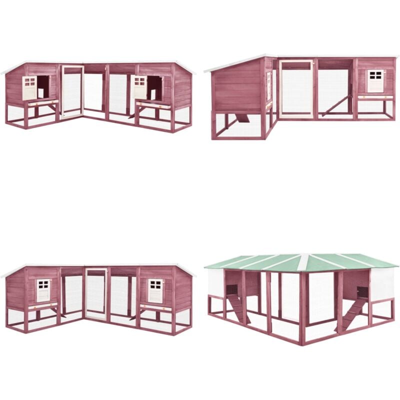 Kaninchenstall mit Freilauf Mocca und Weiß Tanne Massivholz - Holz Kaninchenstall - Kaninchendracht - Kaninchengehege - Outdoor Kaninchenstall