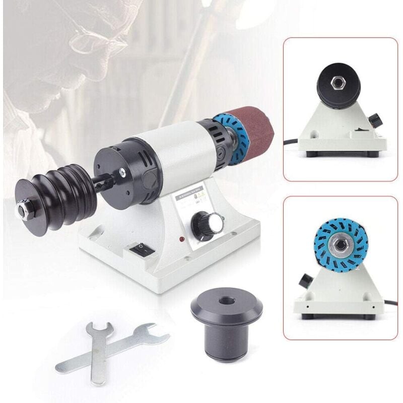 Kantenschleifmaschine Lederpoliermaschine Poliermaschine Polierer Polierbandmaschine 0-8000RPM Einstellbar 220V 350W