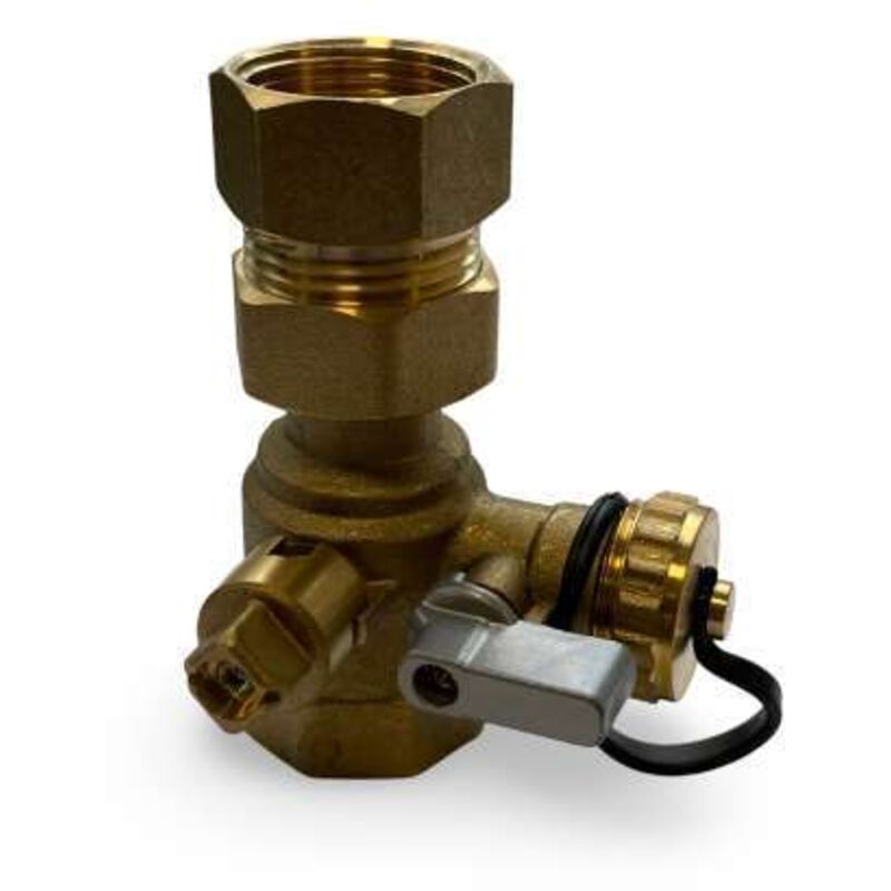 Kappenventil 1' DN25 Solar Heizung mit kfe Kugelhahn für Ausdehnungsgefäße Heizung 80l - 1000l