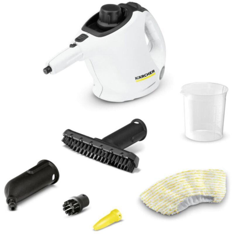 Karcher - Kärcher-Dampfreiniger sc 1, Dampfdruck: 3 bar, Aufheizzeit: 3 min, Leistung: 1200W, Fläche: 20 m², Behälter: 200ml, Düsen, Mikrofaserbezug