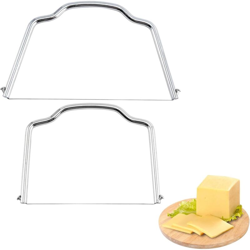 Käseschneidedraht, 2 Stück Käsedraht, Käseschneider aus Edelstahl, Käseschneider, Raclette-Käseschneider, zum Schneiden von Käse, Speck, Butter usw.,