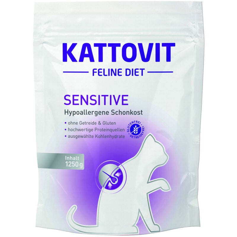 Kattovit Feline Diet Sensitive Hypoallergene Schonkost Katzenfutter 1,25 kg Trockenfutter