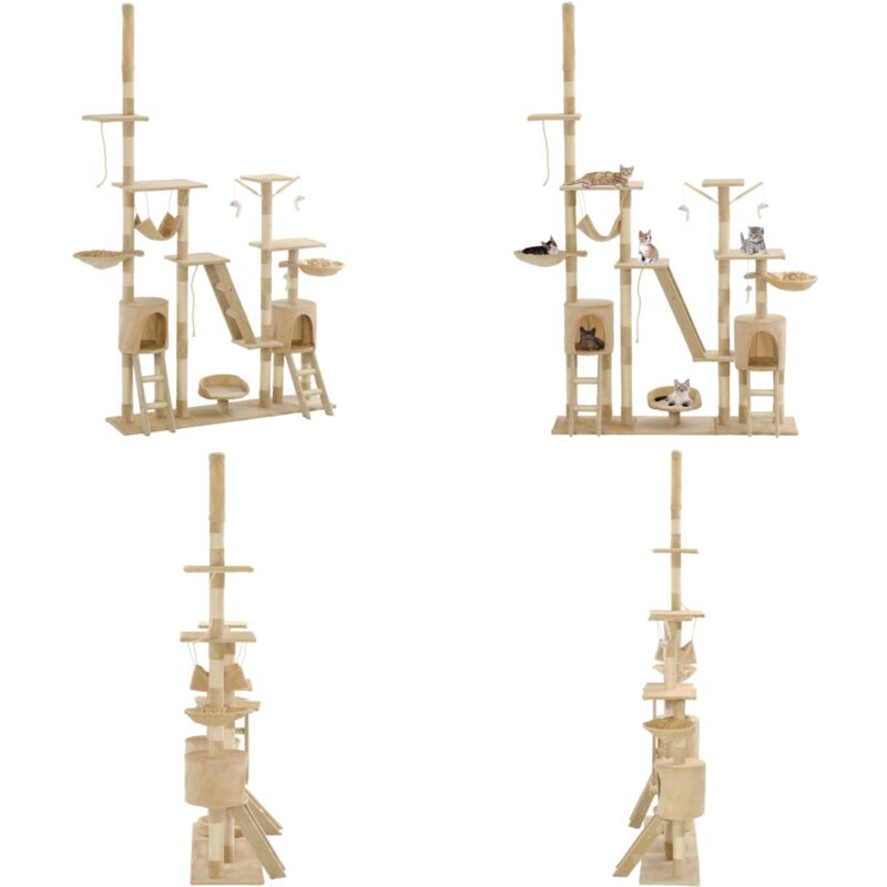 Vidaxl - Katzen-Kratzbaum mit Sisal-Kratzsäulen 230 - 250 cm Beige - Katzen Kratzbaum - Sisalkratzbaum - Mehrstöckiger Katzenbaum - Katzenmöbel