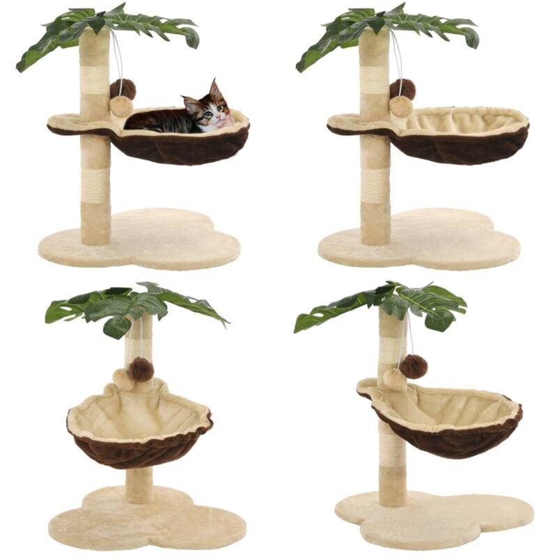 Vidaxl - Katzen-Kratzbaum mit Sisal-Kratzstange 50 cm Beige und Braun - Katzen Kratzbaum - Sisalkratzbaum - Katzenmöbel - Katzenbett - Spielplatz Für