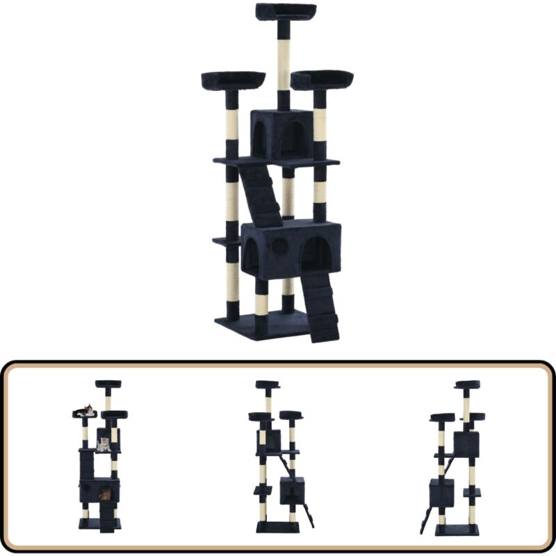 Vidaxl - Katzen-Kratzbaum mit Sisal-Säulen 170 cm Blau - Katzen Kratzbaum - Katzenmöbel - Sisalsäule - Katzenhaus - Katzenkletterbaum