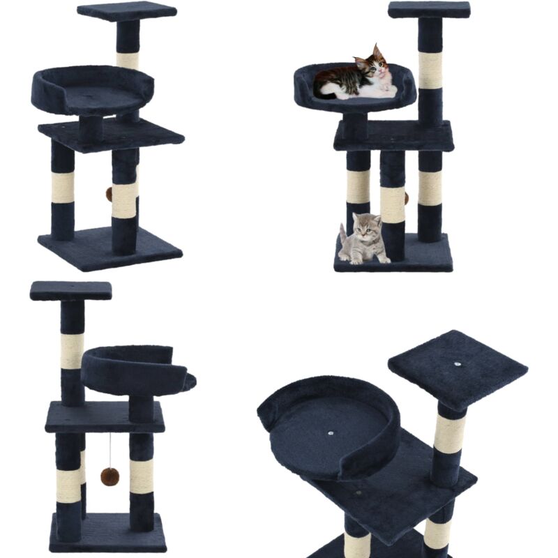 Vidaxl - Katzen-Kratzbaum mit Sisal-Säulen 65 cm Blau - Katzen Kratzbaum - Sisalsäule - Kletterbaum - Katzenmöbel - Katzenturm - Home & Living