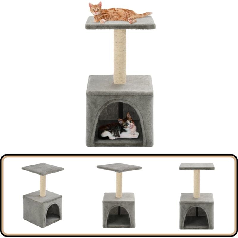 Vidaxl - Katzen-Kratzbaum Sisal 55 cm Grau - Katzen Kratzbaum - Sisal Kratzbaum - Katzenmöbel - Katzenhaus - Spielplatz Für Katzen