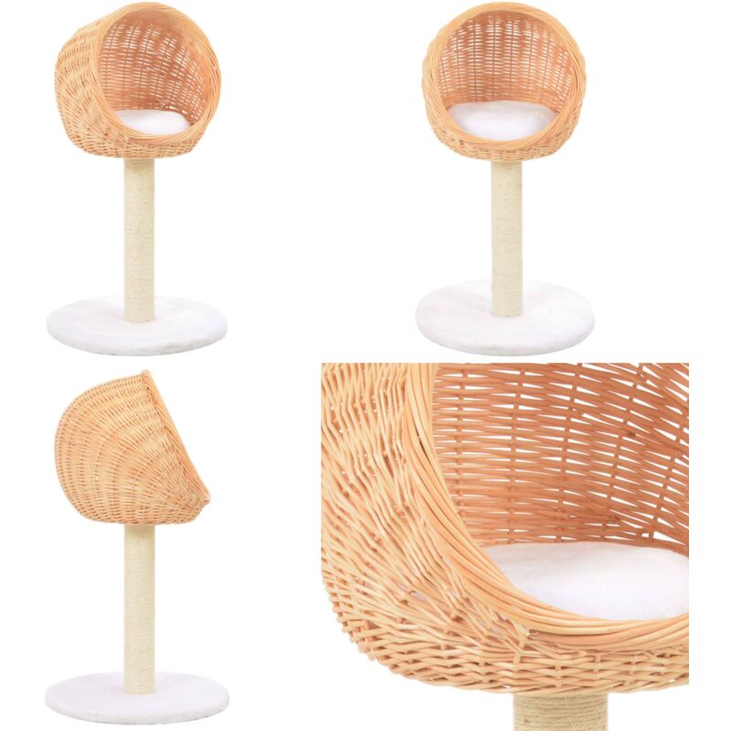 Vidaxl - Katzen-Kratzbaum Sisal Natürliches Weidenholz - Katzen Kratzbaum - Holz Katzenbaum - Sisalkatzenturm - Weidenholz Katzenmöbel - Katzenbett