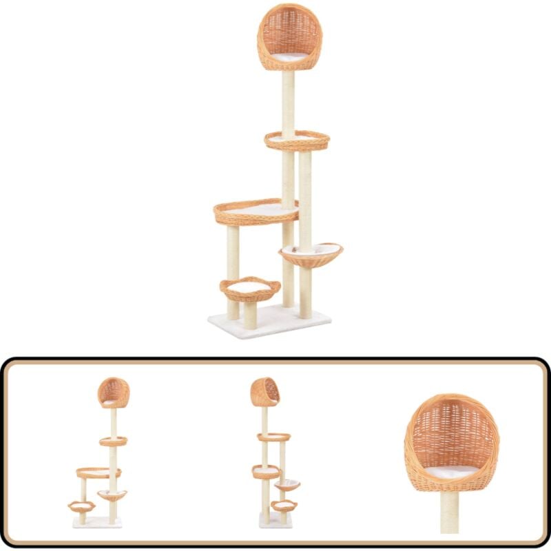 Vidaxl - Katzen-Kratzbaum Sisal Natürliches Weidenholz - Katzen Kratzbaum - Weidenholz Kratzbaum - Sisalkratzbaum - Katzenmöbel - Katzenkletterbaum