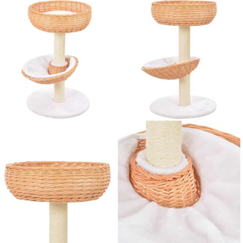 Vidaxl - Katzen-Kratzbaum Sisal Natürliches Weidenholz - Katzen Kratzbaum - Holz Katzenbaum - Sisalkatzenturm - Weidenkorb Katze - Katzenmöbel - Home