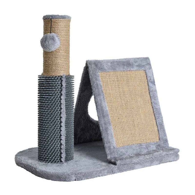 Estexo - Katzen Kratzpfosten Kratzbaum Kratzsäule Katzenkratzbaum Kratzbrett Kratzmatte Grau