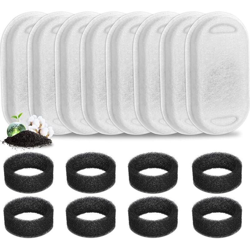 Katzenbrunnen Filter,8 Stück Ersatzfilter für Edelstahl Trinkbrunnen Katzen,Trinkbrunnenfilter Haustierfilter für Katzen und Hunde Wasserbrunnen