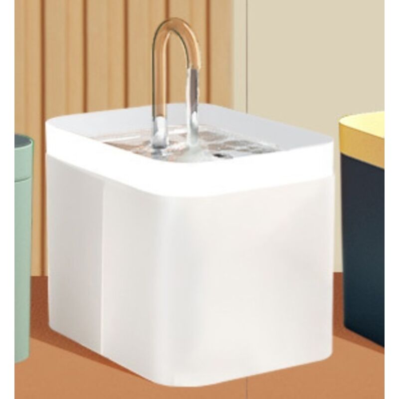 Katzenbrunnen mit automatischem Filter, USB-Anschluss, geräuschlos, 1,5-Liter-Umwälznapf, gefilterter Wasserspender für Haustiere, weiß, EU-Stecker