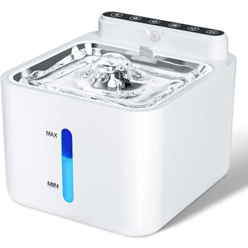 Katzenbrunnen mit Bewegungssensor, 3,2 l Fassungsvermögen, kabellos, batteriebetrieben, integrierter 2600-mAh-Lithium-Akku, mit leiser Pumpe und