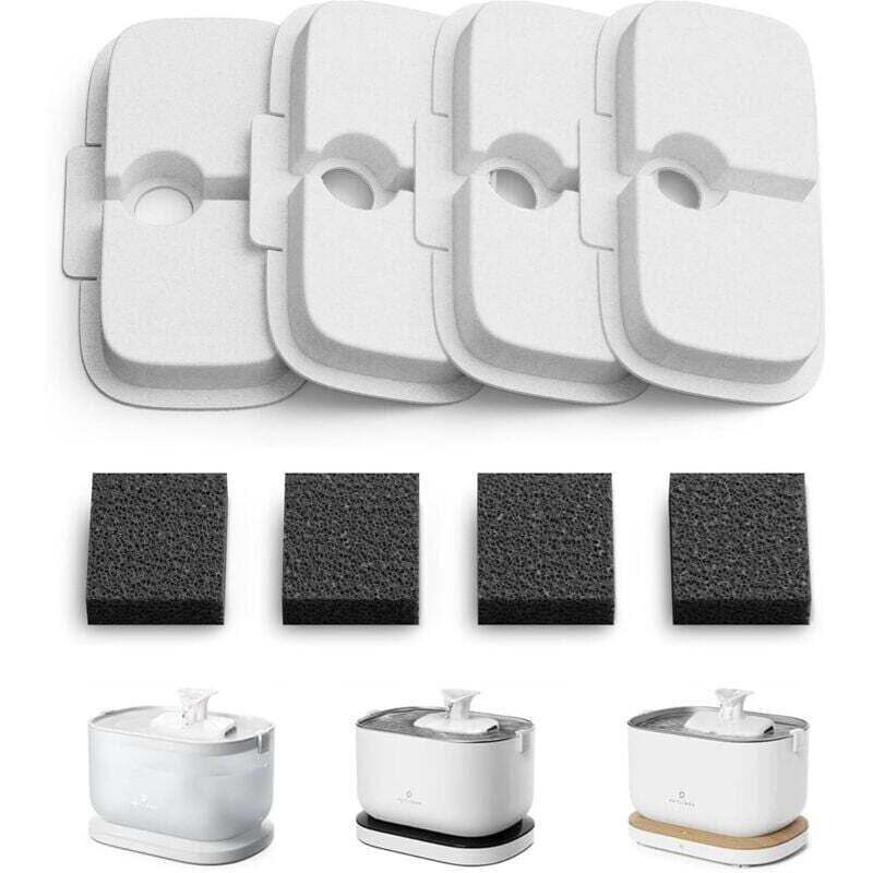 Katzenbrunnenfilter, 4er-Pack Ersatzfilter für Dockstream Katzenbrunnen PLWF005, PLWF115, PLWF105, Filter mit vertikaler Filtration für Katzenbrunnen