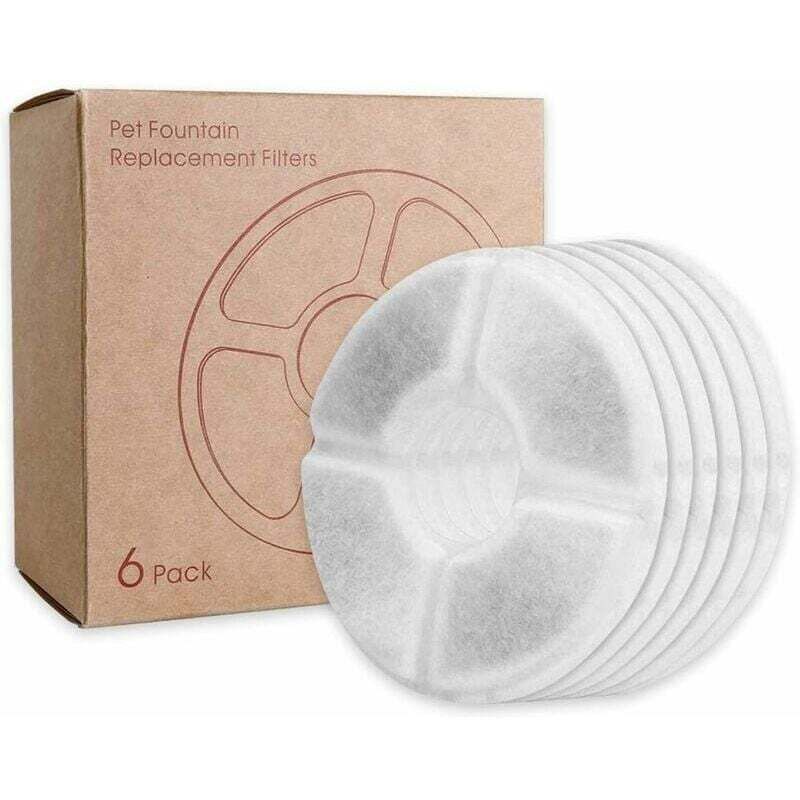 Katzen-Wasserbrunnenfilter, dreifach wirkender Brunnenfilter für Katzenbrunnen-Ersatz mit hochintensiver Baumwolle, Holzkohle für 2–2,5 l