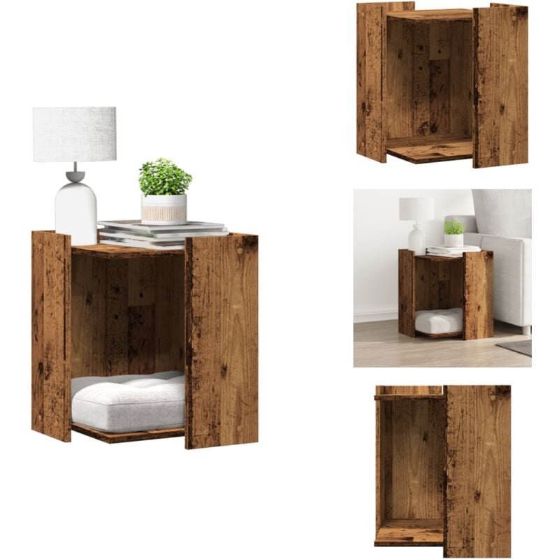 Vidaxl - Katzenklo Altholz-Optik 42x42x51 cm Holzwerkstoff - Katzenklo - Katzentoilette - Katzenklo Möbel - Katzentoilette Möbel