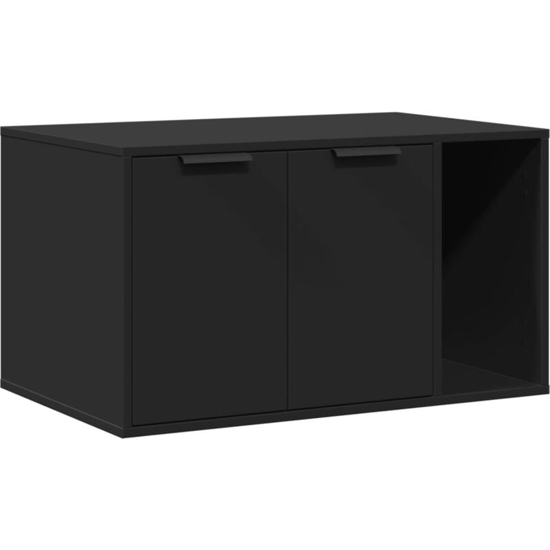 Katzenklo Schwarz 80x50x45 cm Holzwerkstoff Vidaxl