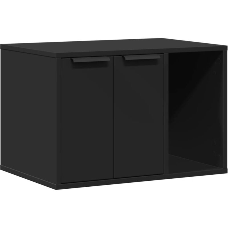 Katzenklo Schwarz 60x40x40 cm Holzwerkstoff vidaXL